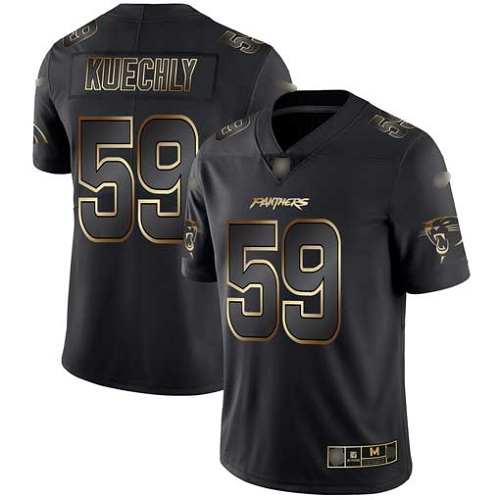 Carolina Panthers Limited Black Gold Men Luke Kuechly Jersey NFL Football #59 Vapor Untouchable